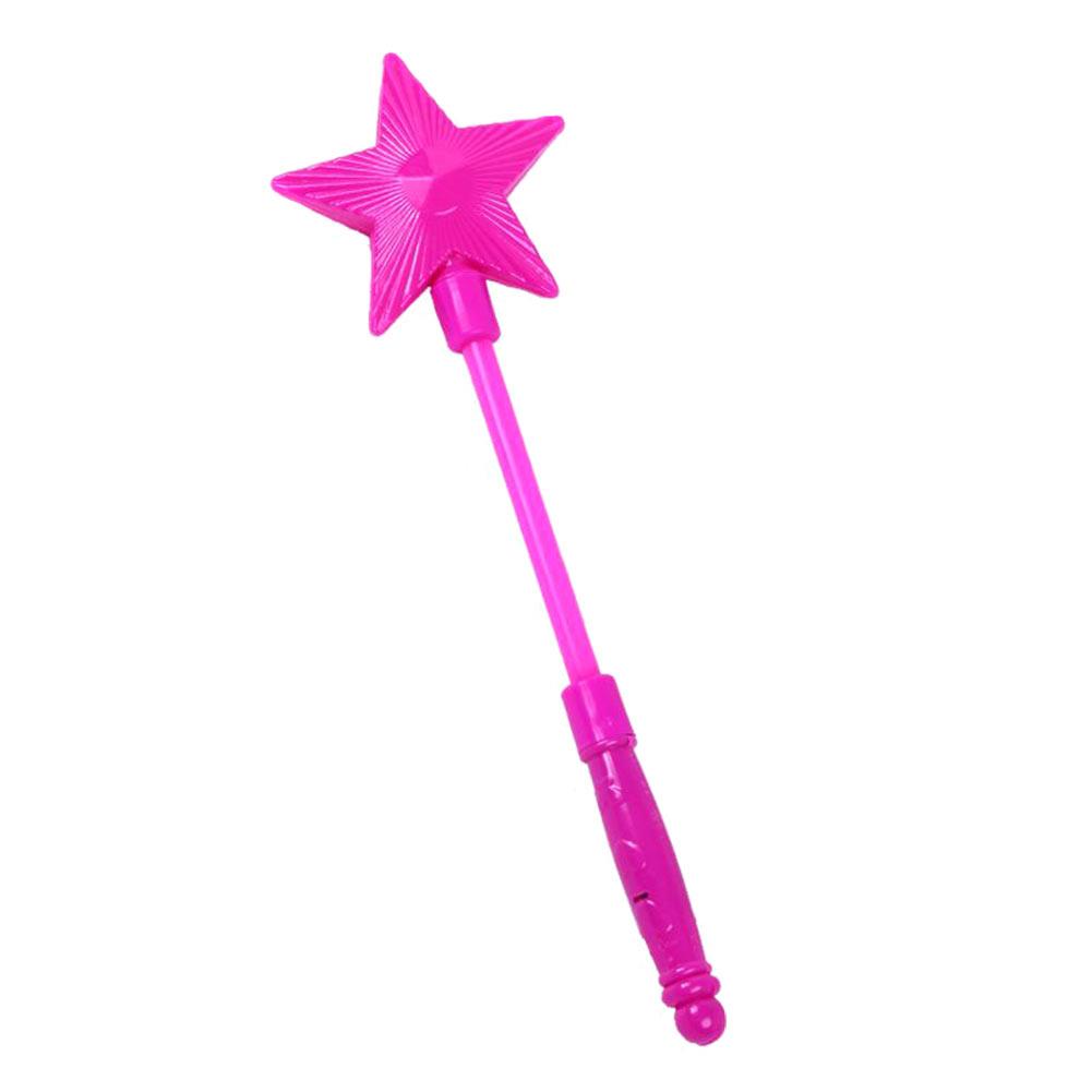 FlashingBlinkyLights Pink Super Star Princess LED Light Up Magic Wand for Kid Portable Lightweight Glow Sticks Party Light Stick