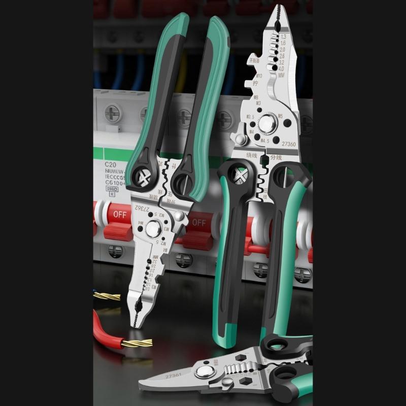 Professional Multifunctional Steel Wire Stripper Pliers Cutter Wire Crimper For Electrical Work And Home Repair