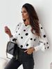 2023 Women's Autumn Polka Dot Round Neck Long Sleeve Top