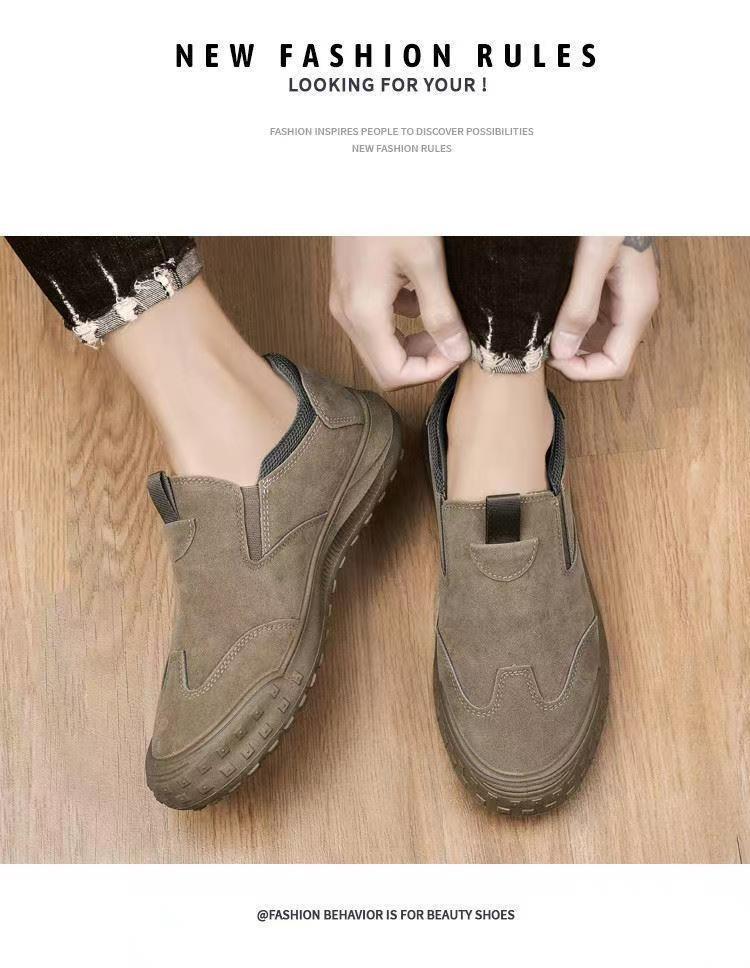 2024 Men's Low-Top Waterproof Leather Work Boots: Non-Slip, Wear-Resistant, Breathable Outdoor Safety Shoes