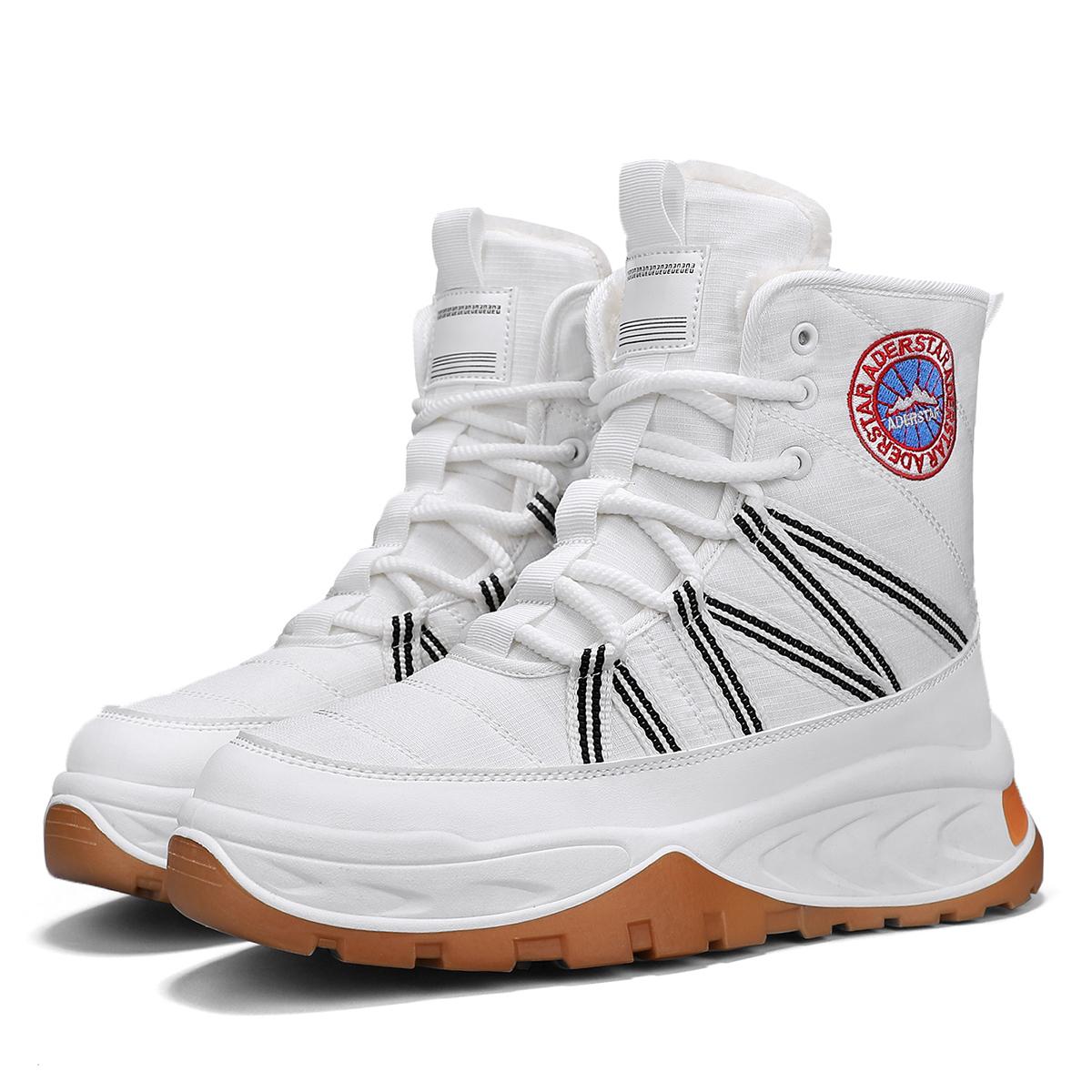 

Зимние ботинки, мужская зимняя бархатная теплая хлопковая обувь, водонепроницаемая нескользящая рабочая обувь с высоким берцем 43 белый