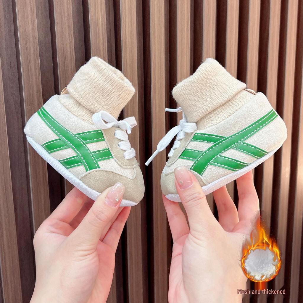 İlkbahar & Sonbahar Bebek Ayakkabıları: Kaymaz Yumuşak Tabanlı Ayakkabı-Çorap Kombinasyonu, Erkek ve Kız Çocukları İçin, 0-12 Ay