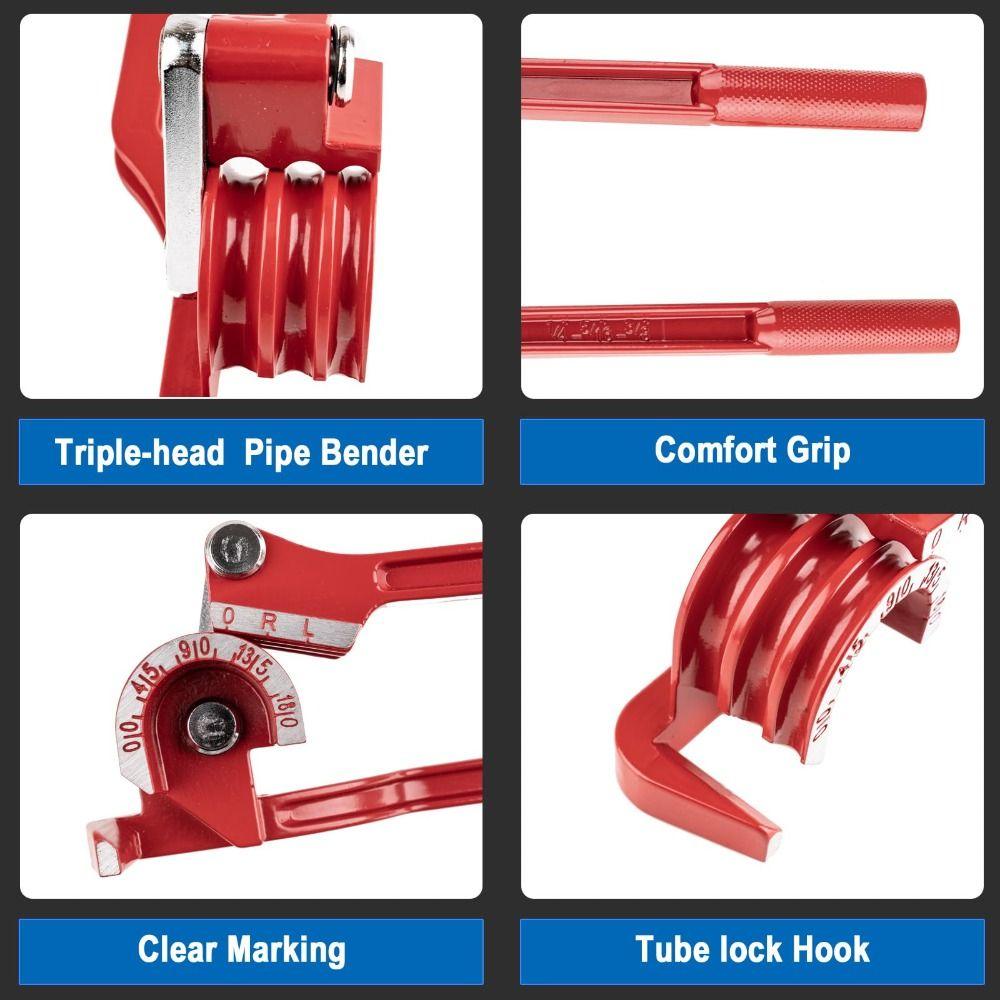 0-180 Degrees 3 in 1 Tubing Bender Adjustable Manual Pipe Bender Tube Bender Tool  Copper Pipe