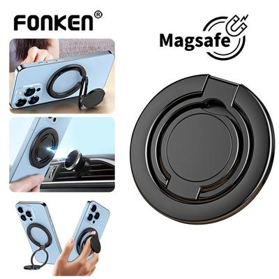 FONKEN Supporto magnetico per anello da dito per telefono MagSafe per iPhone 13 14 15 Supporto adesivo per telefono con impugnatura Accessori per smartphone
