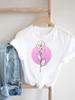Trend Lovely Flower Cute Unisex  T Shirt Short Sleeve Tee Ladies Casual Top Female Clothing Fashion  Tshirt
