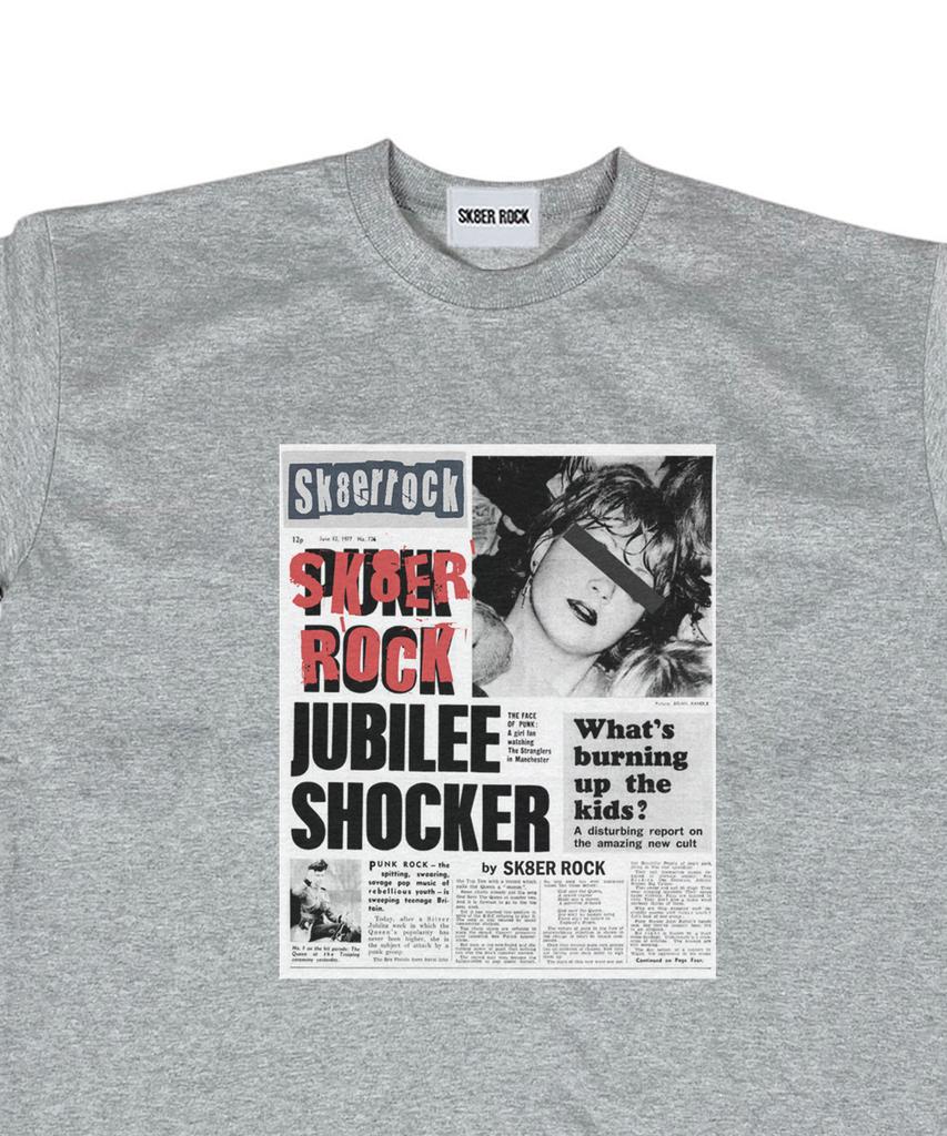 SK8ER ROCK Burning Youth T-Shirt ((Melange Gray))