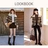 Xiangying Damen Retro Karierte Kurzjacke aus Kunstpelz