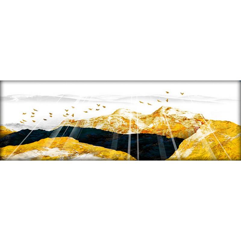 Golden Mountain Modern Landscape Canvas Painting Posters and Prints Wall Art Scenery Pictures for Living Room Decor No Frame