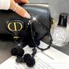 Plush Phone Chain Moon Heart Pom-Pom Phone Strap Autumn Winter New Double Chain Pendant Bag Chain with Spacer