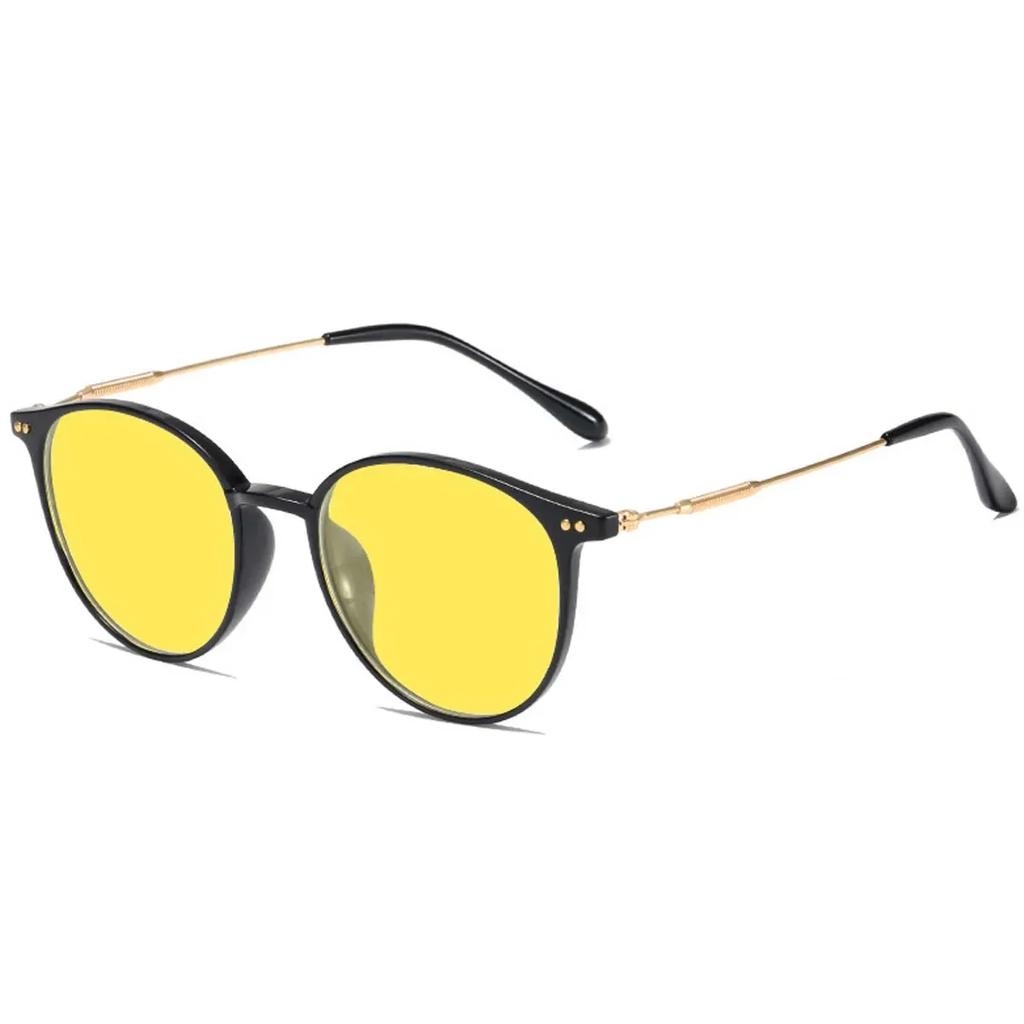 Small Oval Frame Sunglasses for Women Designer Trend Yellow Lenses Sun Glasses Fashion Male Female Night Vision Eyewear