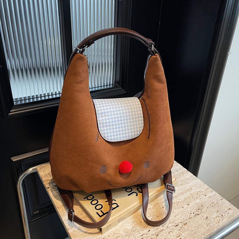 

Large capacity shoulder bag women s 2024 new autumn cute cartoon smiley face backpack niche casual tote bag 34*13*32