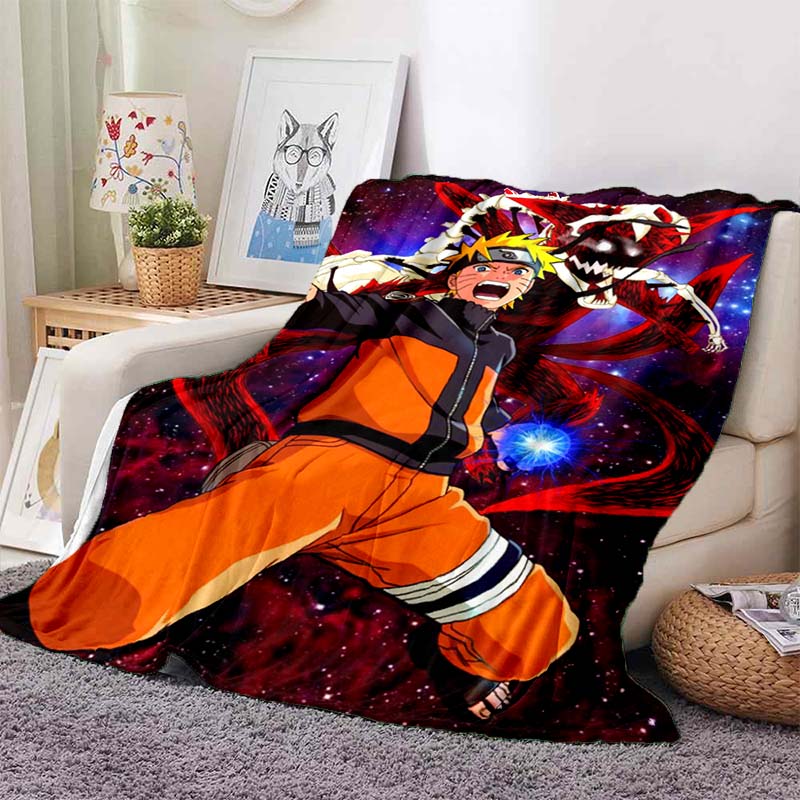 NARUTOUzumaki Naruto anime print blanket, warm and comfortable flannel blanket, suitable for bedrooms, sofas, beds, chairs, picn