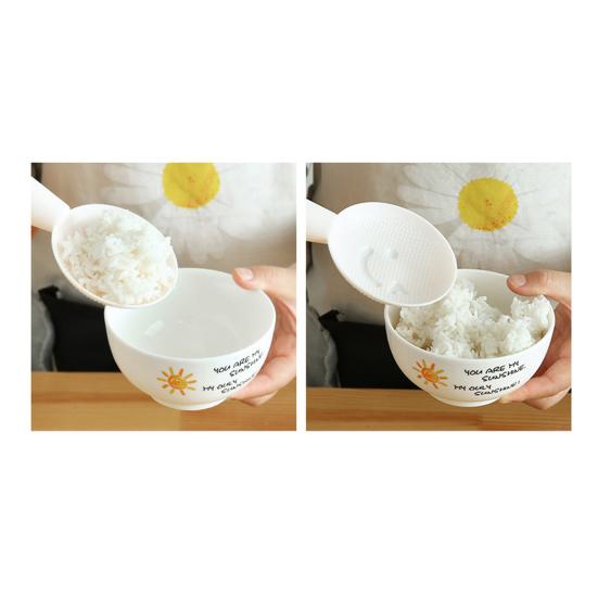 3 Pcs/Set Rice Spoons Heat Resistant Comfortable Grip Stand Up Non-stick Cartoon Serve Rice Particle Design Smiling Face Kitchen Rice Shove for Home