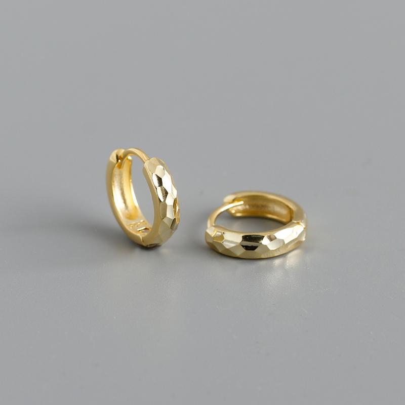 Fashion NEW INS Best Selling 925 Sterling Silver Irregular Craftsmanship Round 18k Gold Plated Hoop Earring for Women