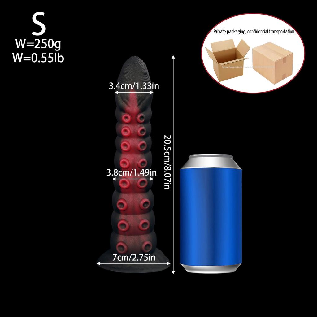 Tentacle Anal Plug Mixed Color Alien Dildo Soft Huge Butt Plug Suction Cup Anal Toys Large Particle Masturbator Vaginal Anal Dilator Sex Toys Unisex