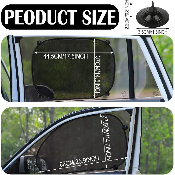 Tallew 4 Pack Car Window Shades Cling Sunshade for Sun Shade Baby Side Window Cover Automotive Window Sunshade Sun Protector Accessories Sun Shade
