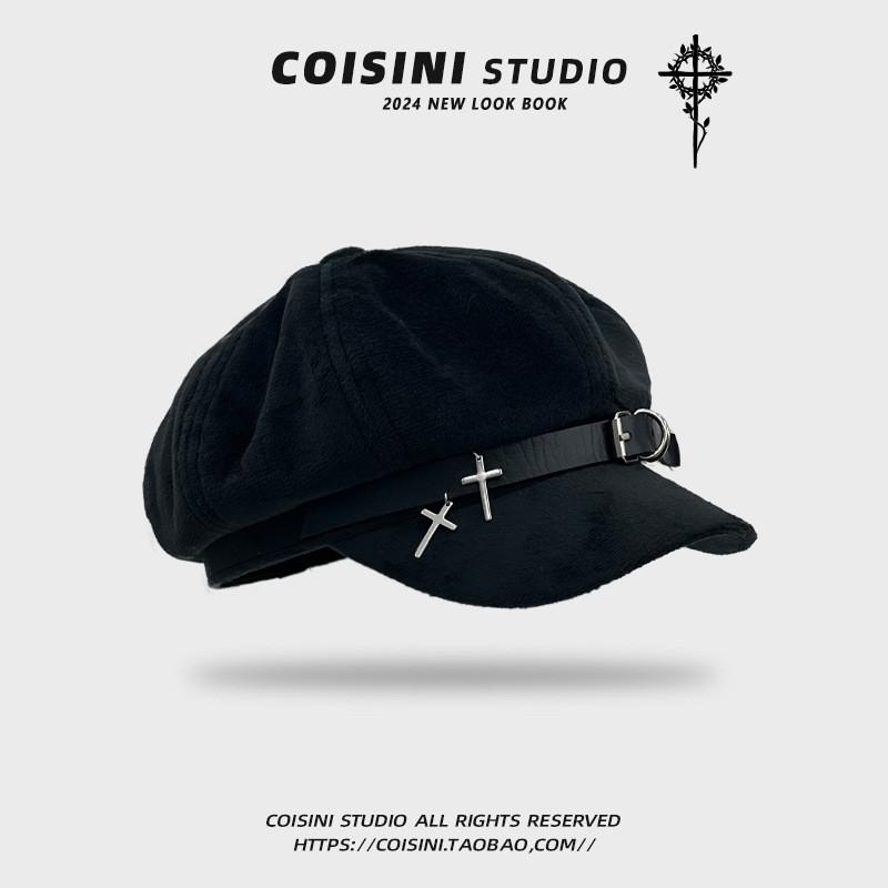 

Уютная Милая И Восьмиугольная Шляпа Женская Сделана Из Мягкого Хлопка Для Весенней Носки Осенней чёрный