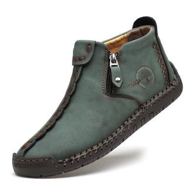 Hiking Shoes Men's Casual Sports Shoes Plus Size Non-slip High-top Handmade Leather Shoes Walking Work Men's 39-48