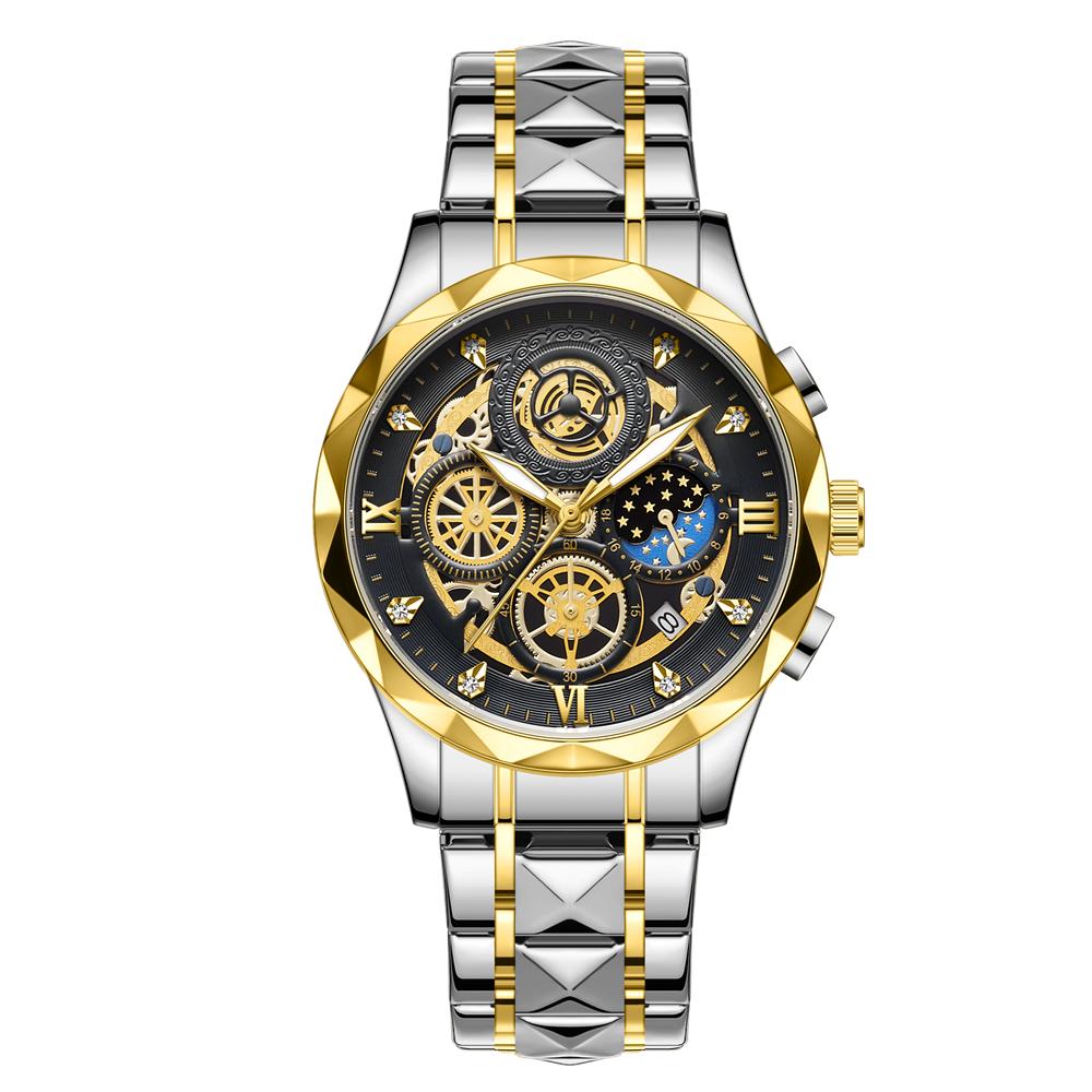 Luxury Pengagar Man Wristwatch Chronograph Waterproof Luminous Men Watch Stainless Steel High Quality Sport Men'S Quartz Watches