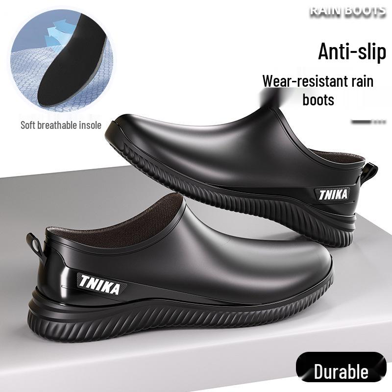 Men's Low-Top Slip-On Anti-Slip Rain Boots