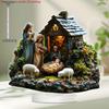 2D Flat, Warm Family Countryside Style Acrylic Desktop Decoration, with Base, Suitable for Wall Decoration, Porch, Room, Villa, Accents Home, Hallway,