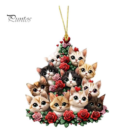 

1/2 шт. Автомобильный кулон 2D-печать для собак и кошек, автомобильные аксессуары, простая установка, лобовое стекло, зеркало заднего вида, подвеска, сумка, украшение, подвеска One Size A