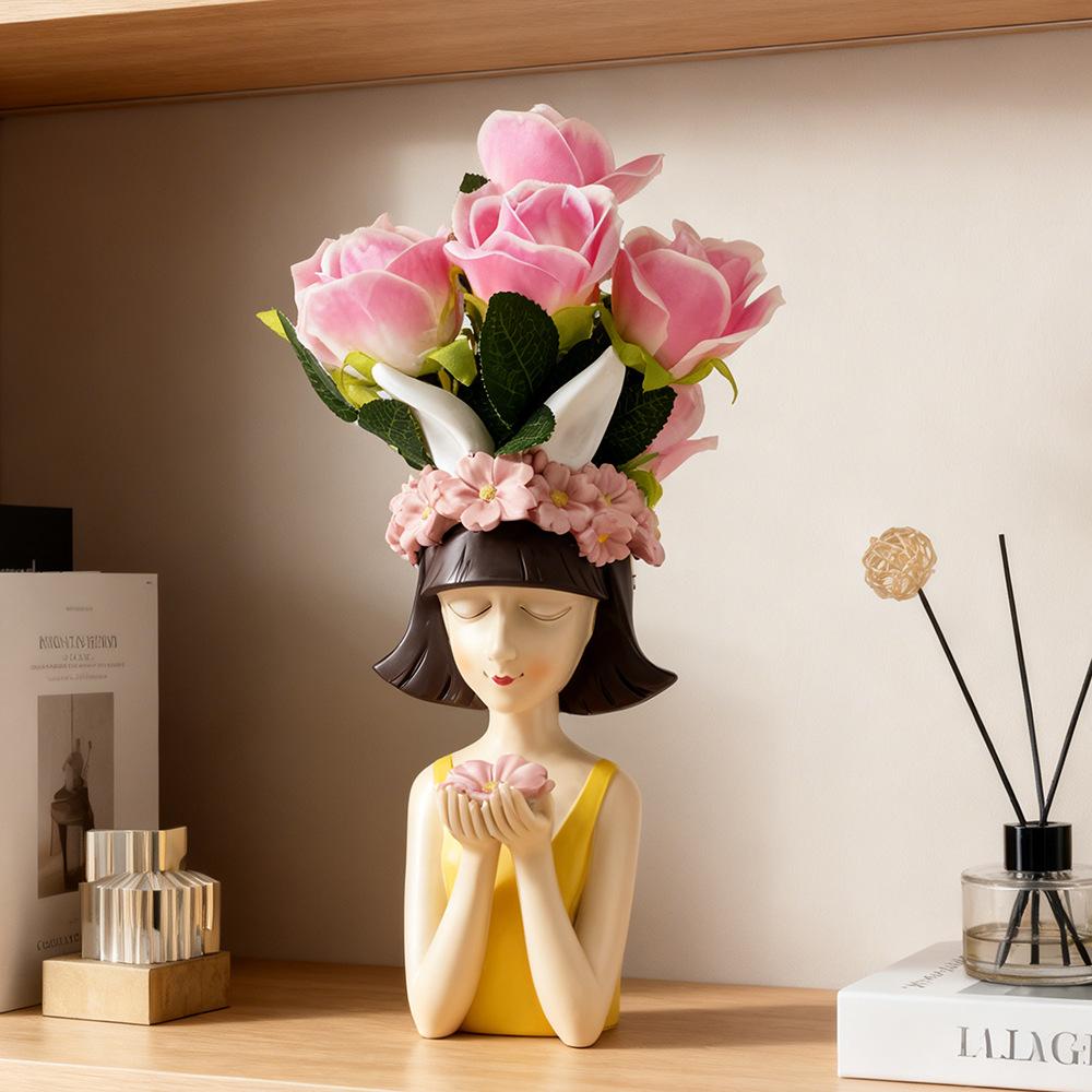 Simple Girl Tray Decorative Item Luxury Home Decoration Craft Table Entrance Hall Key Storage