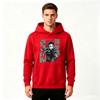 Men Anime Character Print Pullover Hoodie Casual Long Sleeve Streetwear Loose Fit Hooded Sweatshirt for Daily Wear