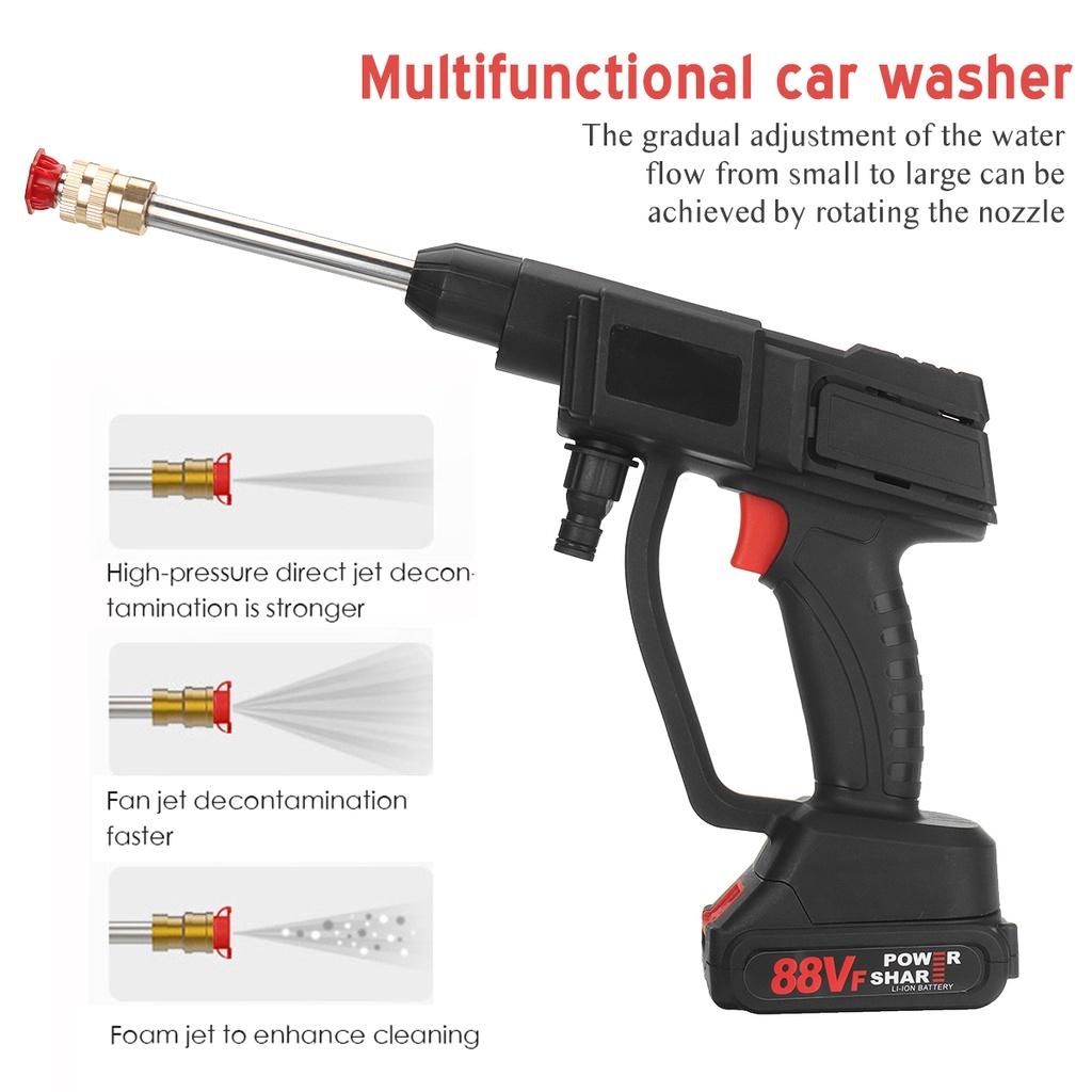 0-22000mAh 388Vf 30BAR Car Washer High Pressure Wreless Car Wash Water Gun Foam Generator For Car Washing For Battery