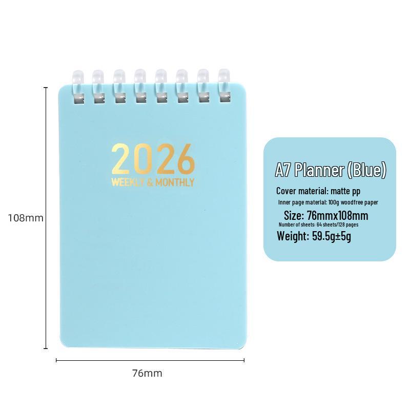 

Ежедневник 2026 A7PP с карманным блоком на пружине