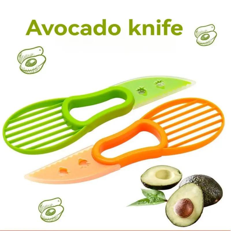 3 In 1 Avocado Slicer Shea Corer Butter Obst Schäler Cutter Zellstoff Separator Kunststoff Messer Küche Gemüse Werkzeuge Küche Gadgets