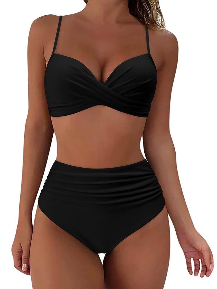 2024 High-Waisted Printed Bikini: Women's European & American Style Swimwear