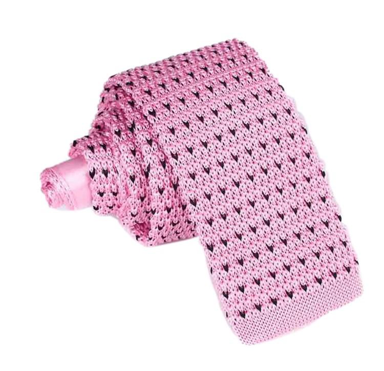 Unisex pruhovaný pletený pásek na kravatu v korejském stylu - Směs polyesteru, hedvábí a vlny, neformální design s plochým zakončením