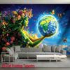 2D Flat HD Mother Earth Tapestry Polyester Fabric Wall Art for Living Room