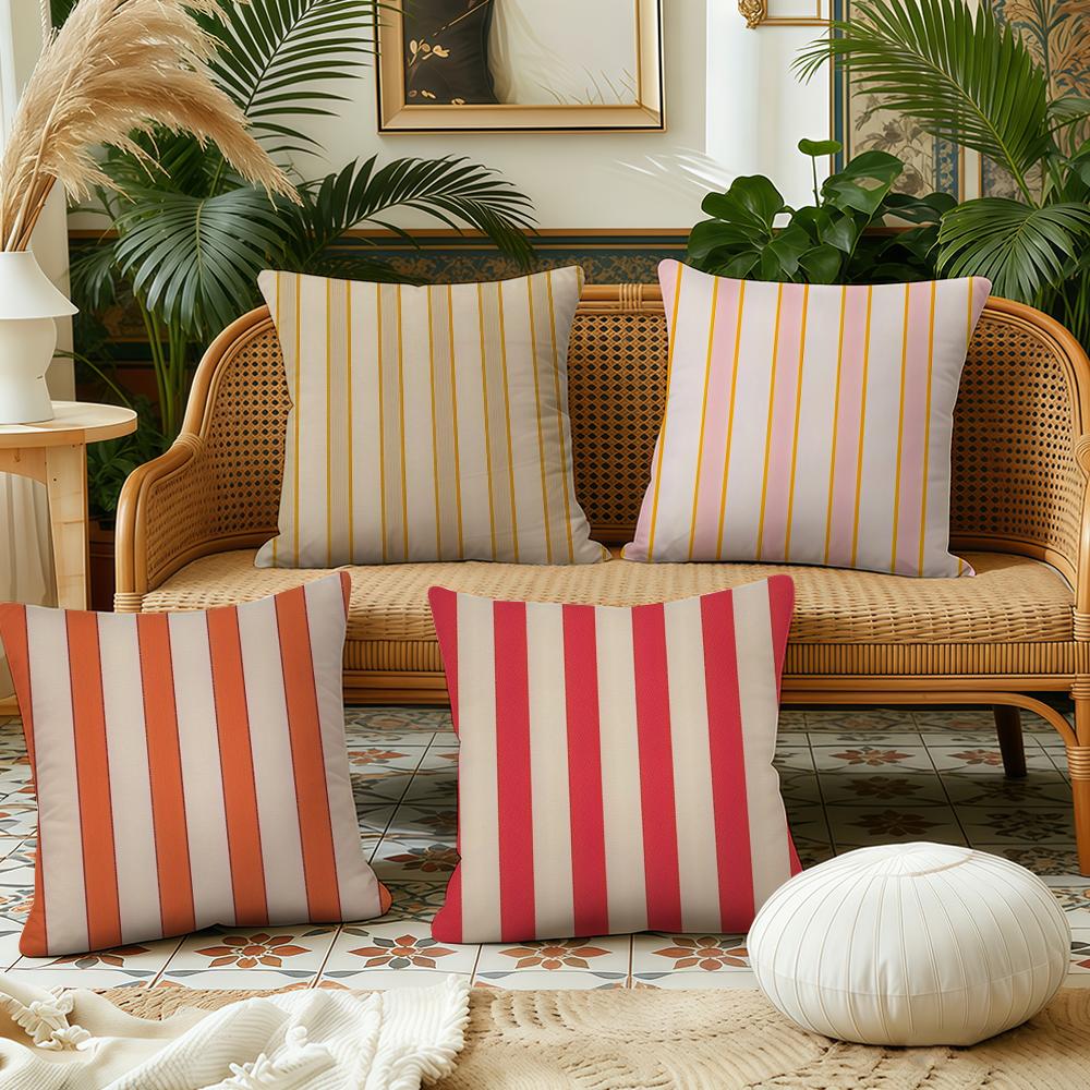 Fashion Stripes Design Art Cushion Cover Pillow Case Plush Fabric Soft Double Sided Print Sofa Cushion Cover Throw Pillow Covers