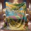 Tropical Palm Beach Theme Blanket Soft High-Definition Digital Print Cooling Blanket All-Season Family and Friends Gift Soft Breathable 100% Polyester