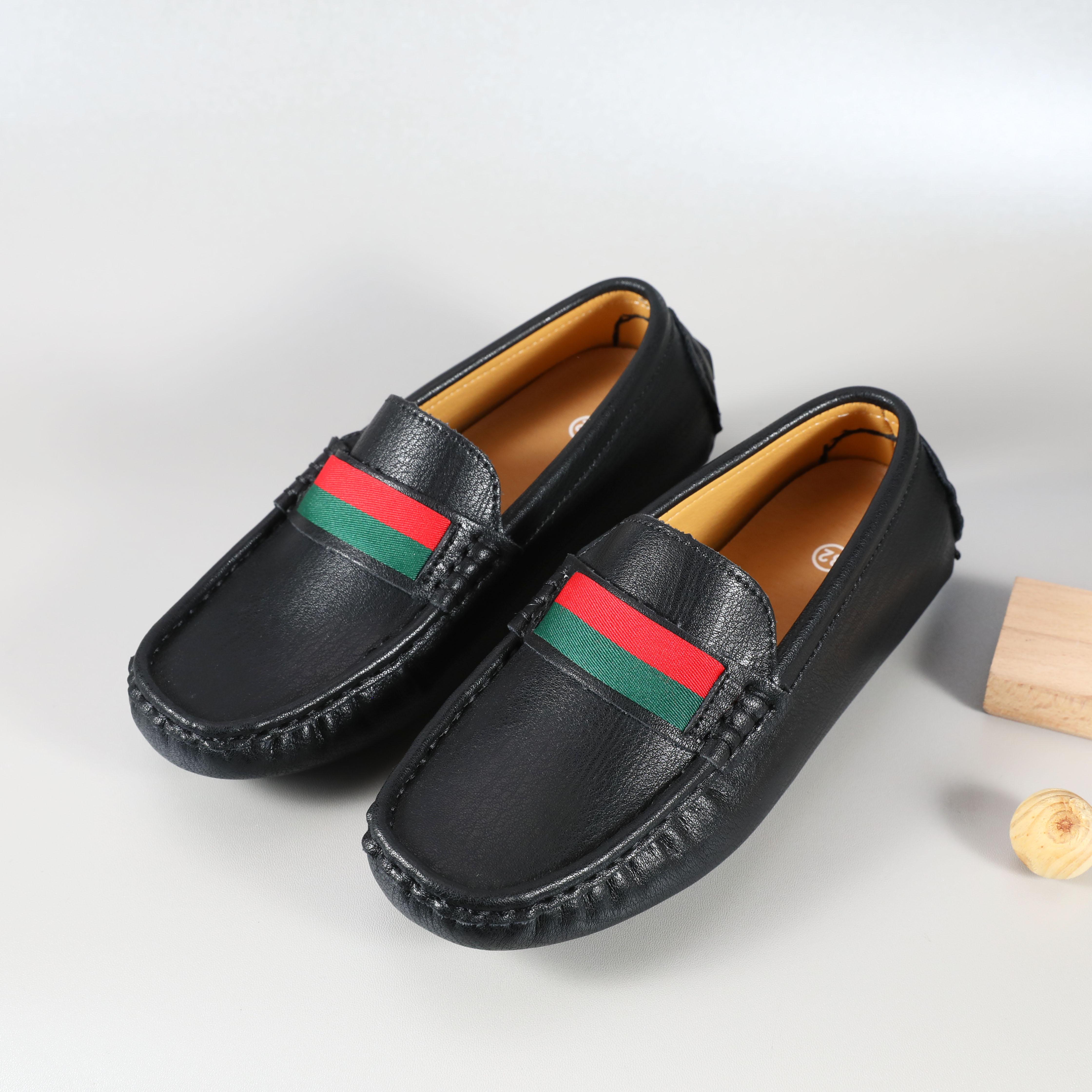 

Лоферы для мальчика из натуральной кожи, детская обувь ручной работы в британском стиле, классический черно-белый цвет, элегантная и универсальная. 36 чёрный