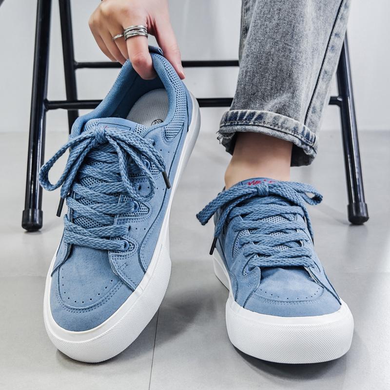 Fashion Designer Skateboarding Men Casual Skate Shoes Blue High Quality Trainers Trend Board Rubber Sole Sport Sneake Walking Casual Sho
