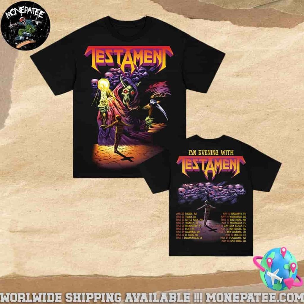 SALE!! Testament Perilous Nation 2026 Tour Merch Two Sided Unisex T-Shirt