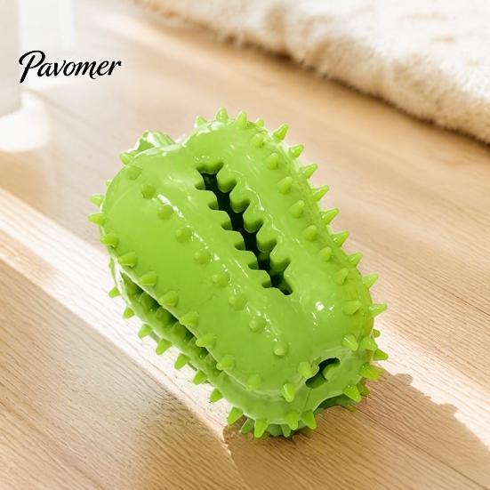 Spiky Chili Dog Chew Toys Toy, Treat Dispenser Shaped Enrichment Interactive Rubber Toy for Teeth Cleaning, Mental Stimulation Anxiety Relief