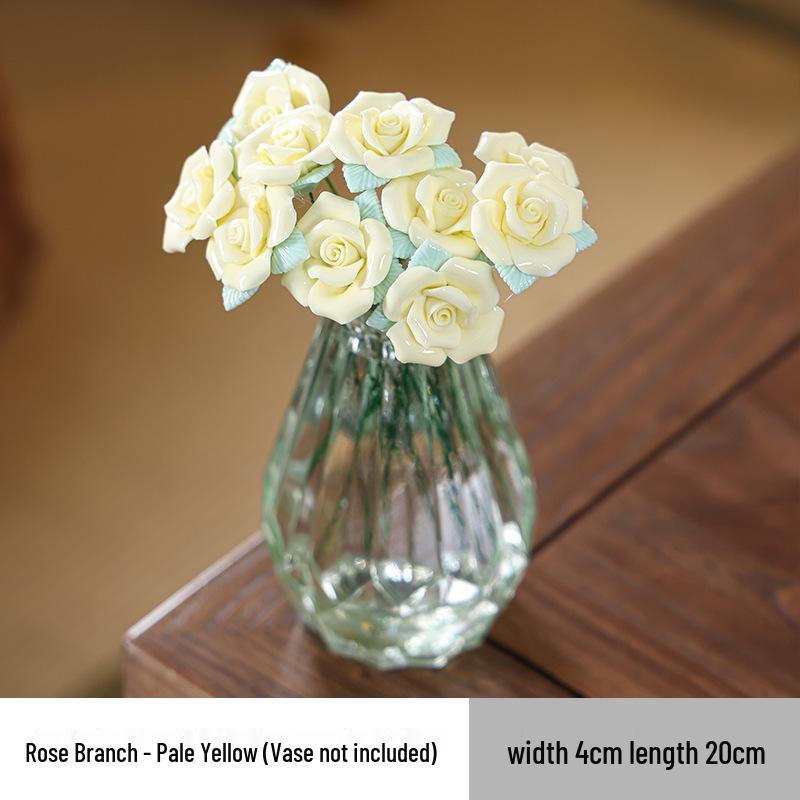 Traditional Jingdezhen Peony Ceramic Vase - Eternal Flower Simulation Decoration