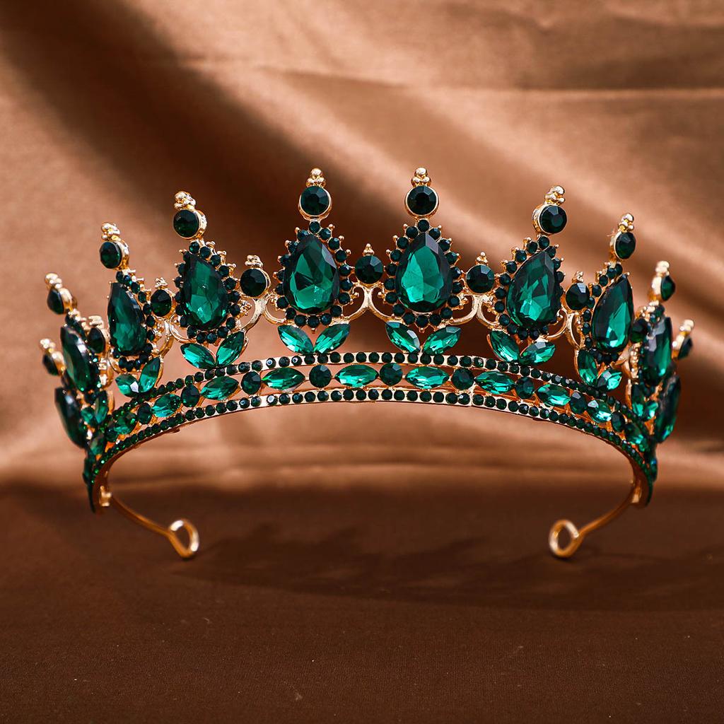 DIEZI 8 Colors Baroque Luxury AB Rhinestone Crystal Tiara For Women Wedding Party Elegant Bridal Bride Crown Hair Accessories