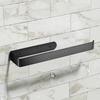 Self Adhesive or Drilled Towel Holder, Waterproof and Rustproof Aluminum Kitchen Towel Rack(Black)