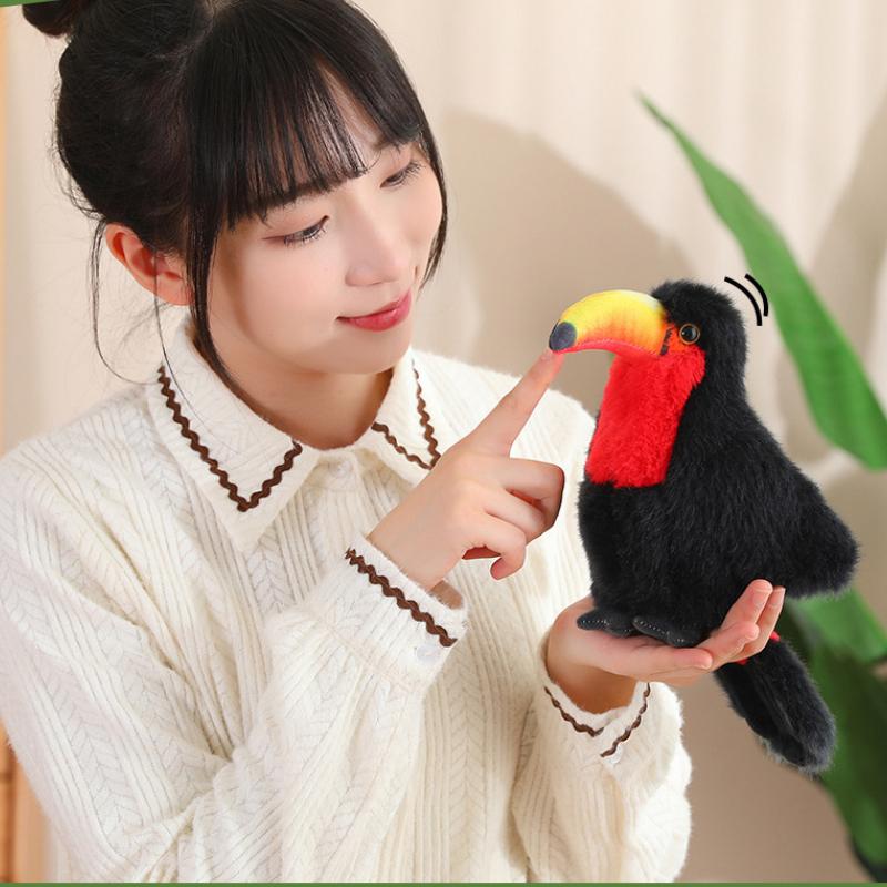 Simulated Toucan Plush Toy Lovely Cartoon Fluffy Soft Bird Cute Realistic Stuffed Animal Doll Birthday Gift Kawaii Home Decor