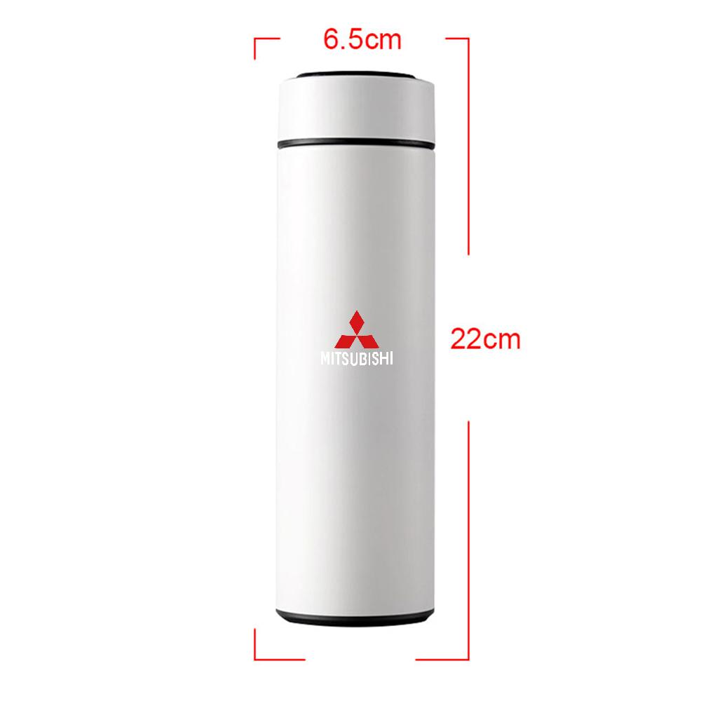 Car Badge Leak Proof Travel Thermo Mug Double Stainless Steel Smart Thermos Bottle For Mitsubishi Ralliart Lancer Pajero 4 Cross