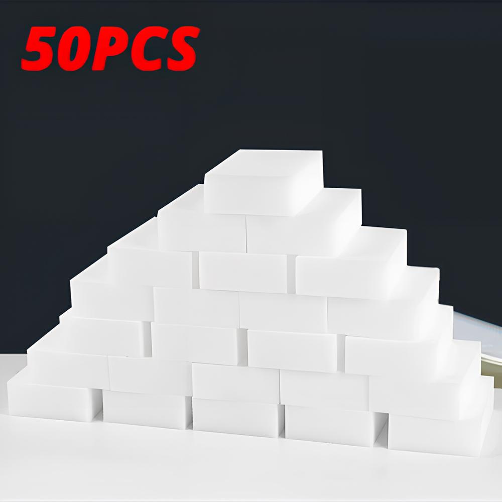 

50/100X Car Eraser Melamine Cleaner Белая губка Многофункциональная кухонная ванная чистящая губка для мытья полировки краски салфетки 50PCS белый