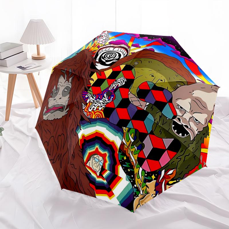

1 PC Automatic Folding Umbrella - Big Lez Show Pattern, Portable & Foldable Design with 8 Ribs, Christmas Birthday Gifts