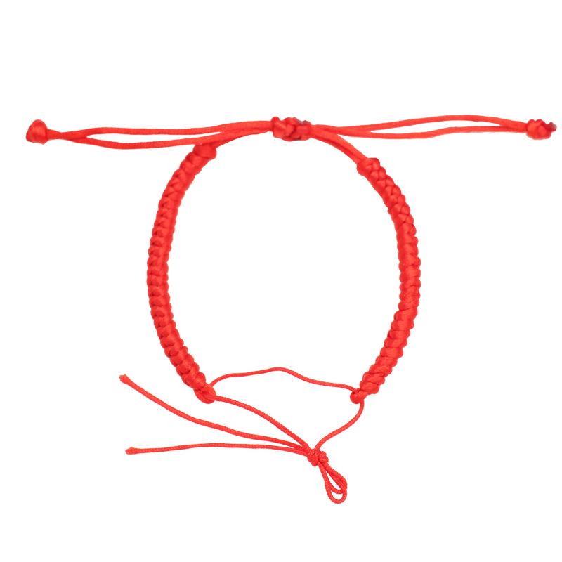 Zodiac Red Rope Diamond Knot Bracelet with Beads and Peace Buckle for Couples
