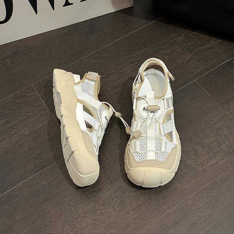 Campus style sports single shoes women's new summer mountaineering thick-soled mesh breathable and non-slip