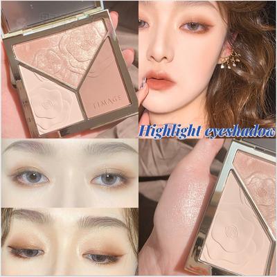 Tri-color Contouring Tray Highlighter Blush Brightening Matte Nose Shadow Long Lasting Eyeshadow Contouring Tray All-in-one Waterproof Makeup